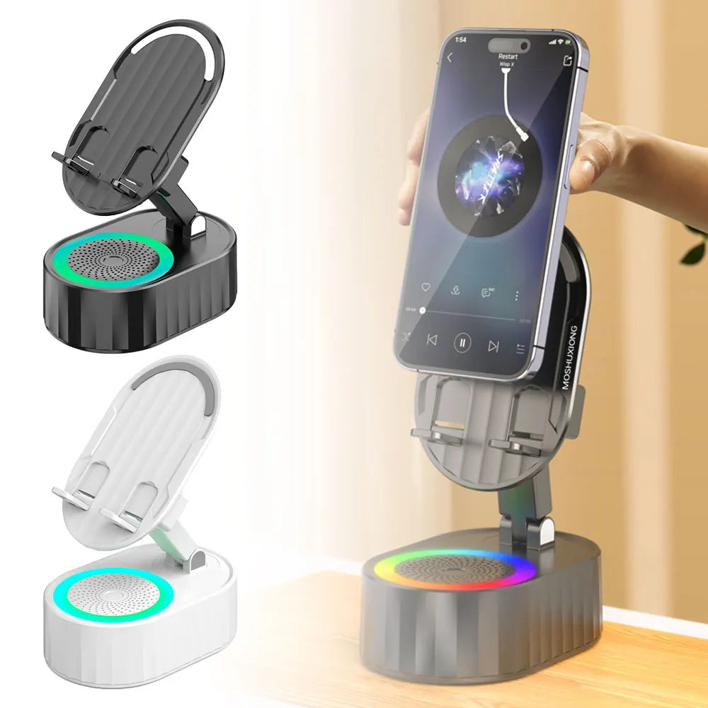 5 in 1 Induction Speaker Phone Stand Home Smart Wireless Bluetooth Speaker Office Upright Tablet Stand